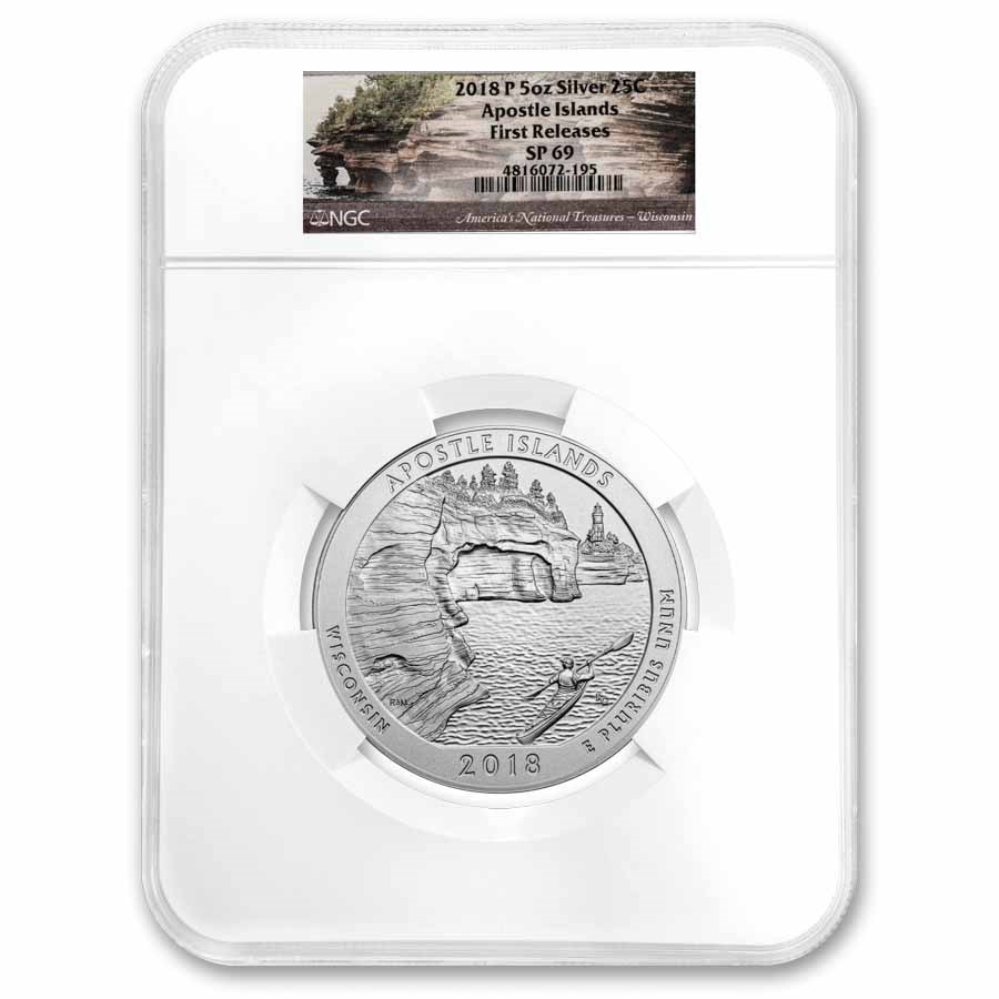 2018-P 5 oz Silver ATB Apostle Islands SP-69 NGC (ER/FR)