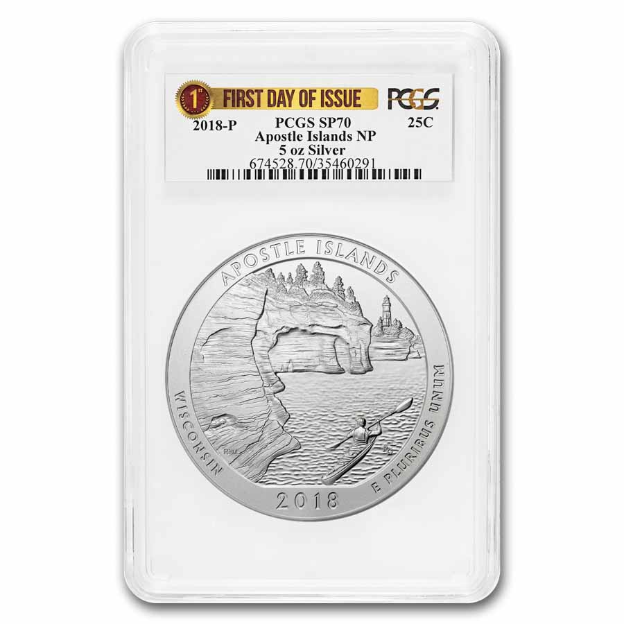 2018-P 5 oz Silver ATB Apostle Islands SP-70 PCGS (FDI)
