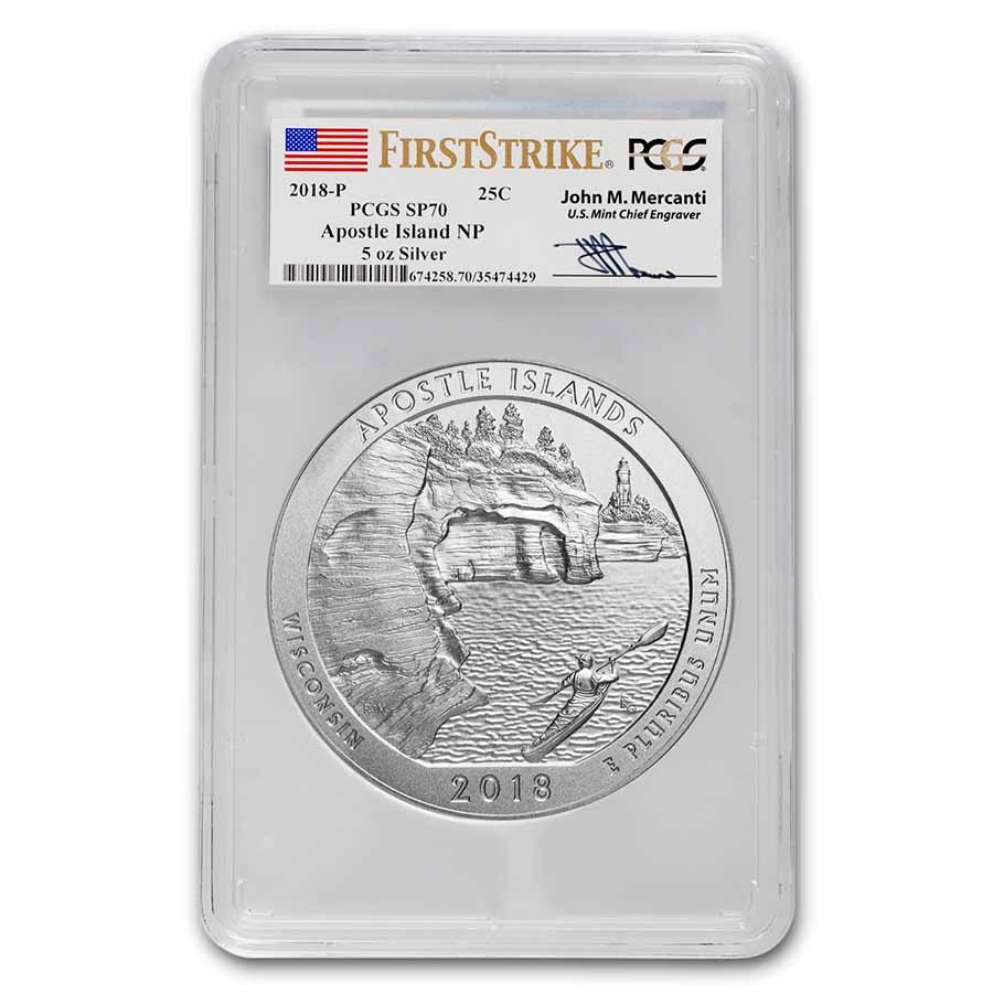 Buy 2018-P 5 oz Silver ATB Apostle Islands SP-70 PCGS (FS