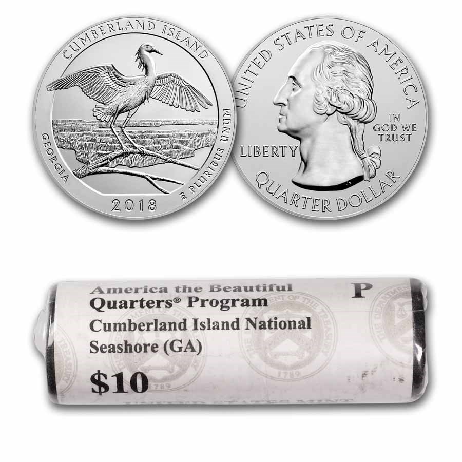 2018-P ATB Quarter Cumberland Island Seashore 40-Coin Roll BU