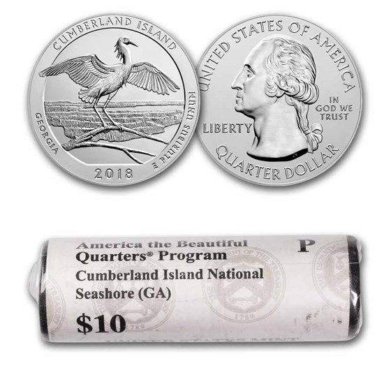 2018-P ATB Quarter Cumberland Island Seashore 40-Coin Roll BU 2018-P ATB Quarter Cumberland Island Seashore 40-Coin Roll BU