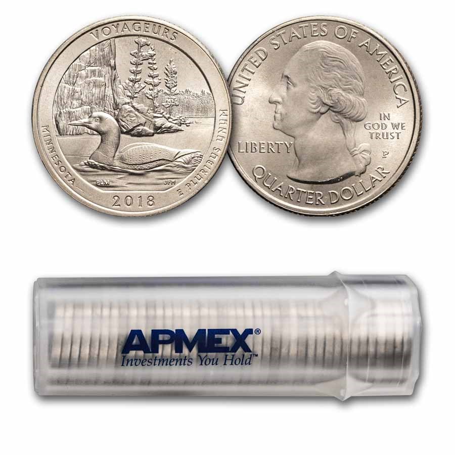 2018-P ATB Quarter Voyageurs National Park 40-Coin Roll BU