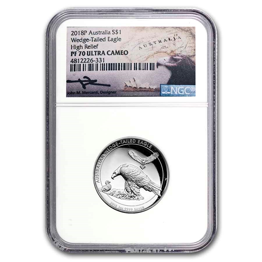 2018-P Australia 1 oz Silver Wedge Tailed Eagle PF-70 NGC (HR)