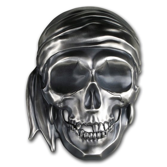 2018 Palau 1/2 Kilo Silver Antique Finish Big Pirate Skull 2018 Palau 1/2 Kilo Silver Antique Finish Big Pirate Skull