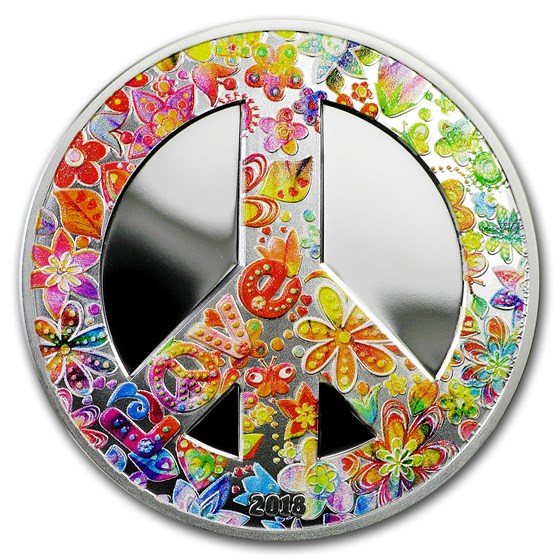 2018 Palau 1 oz Silver Proof Summer Of Love 2018 Palau 1 oz Silver Proof Summer Of Love