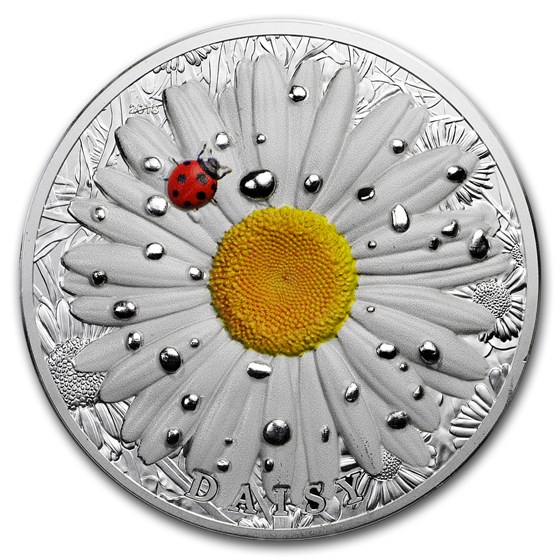 2018 Palau 2 oz Silver Flowers & Leaves (Daisy & Ladybug) 2018 Palau 2 oz Silver Flowers & Leaves (Daisy & Ladybug)