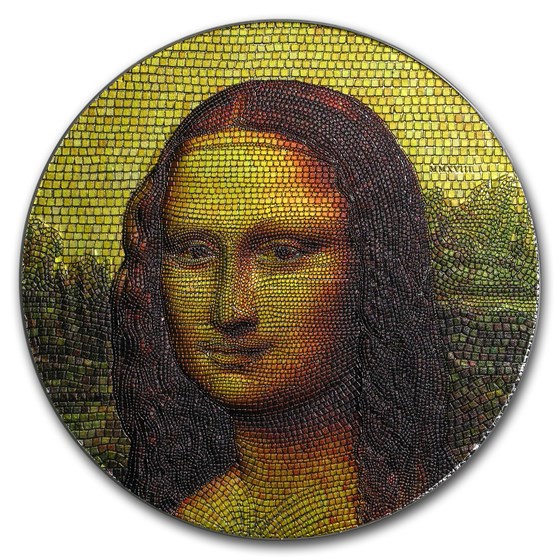 2018 Palau 3 oz Silver Great Micromosaic Passion (Mona Lisa) 2018 Palau 3 oz Silver Great Micromosaic Passion (Mona Lisa)