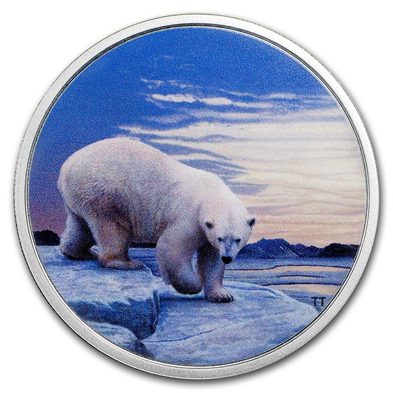 2018 RCM 2 oz Ag $30 Arctic Animals & Northern Lights Polar Bear 2018 RCM 2 oz Ag $30 Arctic Animals & Northern Lights Polar Bear