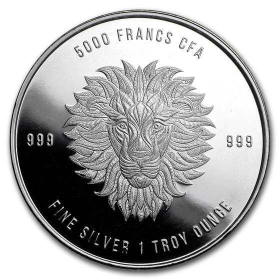 2018 Republic of Chad 1 oz Silver Mandala Lion BU