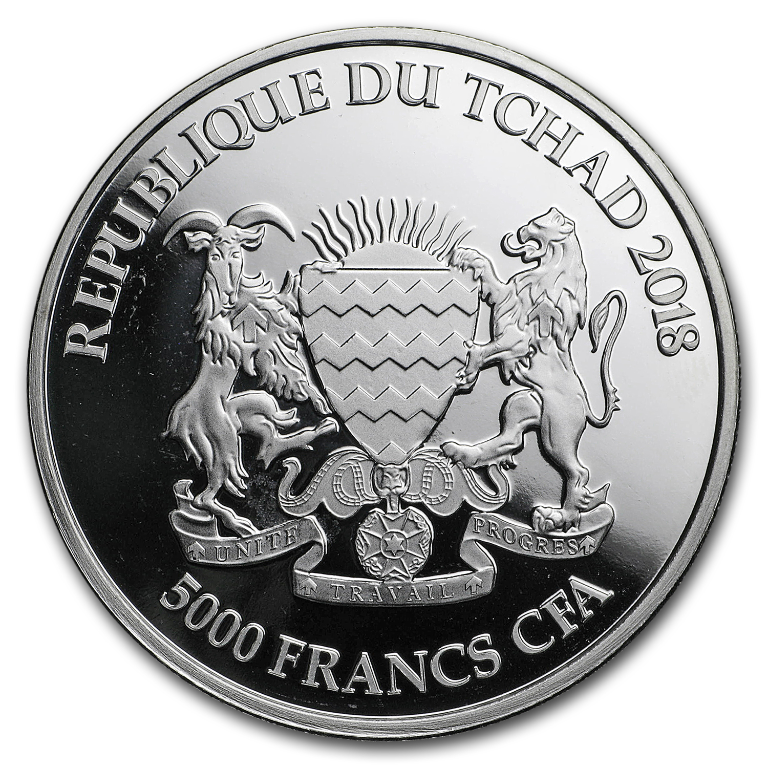 2018 Republic of Chad 1 oz Silver Mandala Rhino BU