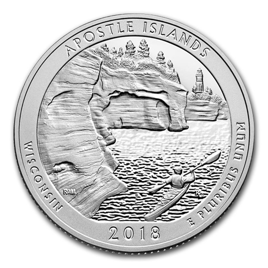 2018-S ATB Quarter Apostle Is National Lakeshore Proof (Silver)