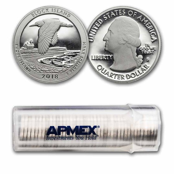 2018-S ATB Quarter Block Is National Proof 40-Coin Roll (Silver)