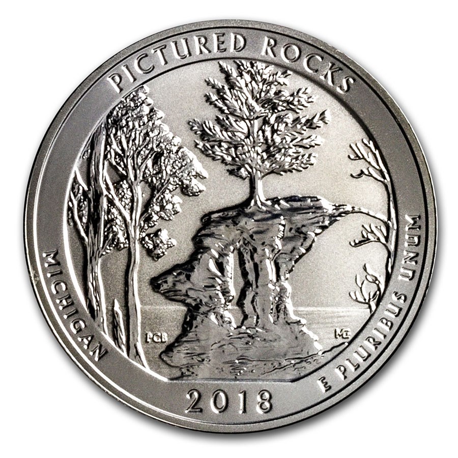 2018-S ATB Quarter Pictured Rocks Lakeshore Silver Reverse Proof