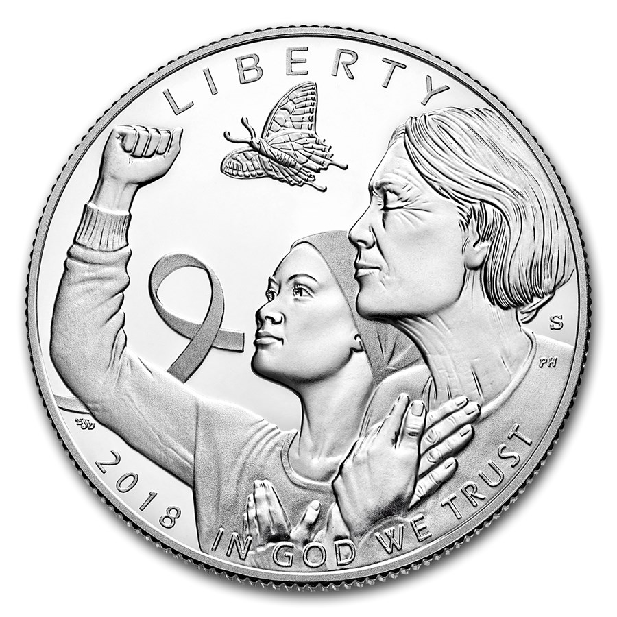 2018-S Breast Cancer Awareness Proof Clad 1/2 Dollar (Box & COA)