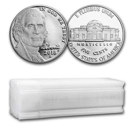 2018-S Jefferson Nickel 40-Coin Roll Proof 2018-S Jefferson Nickel 40-Coin Roll Proof