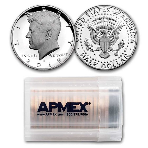 2018-S Kennedy Half Dollar 20-Coin Roll Proof 2018-S Kennedy Half Dollar 20-Coin Roll Proof