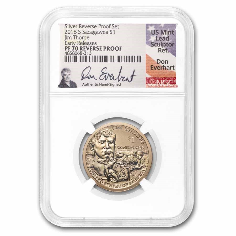 2018-S Native Amer $1 - Jim Thorpe Reverse Proof PF-70 NGC ER