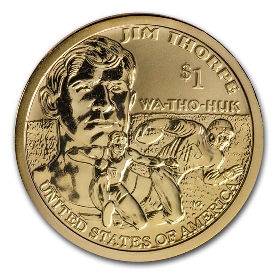 2018-S Native Amer $1 - Jim Thorpe Reverse Proof 2018-S Native Amer $1 - Jim Thorpe Reverse Proof