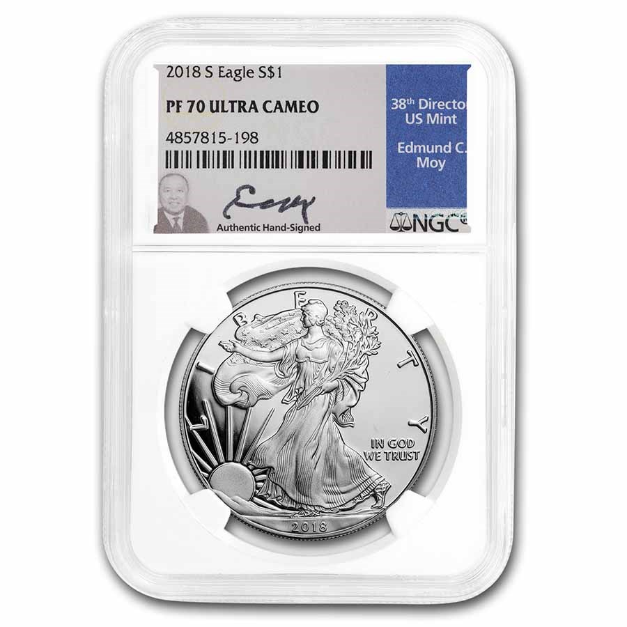 2018-S Proof American Silver Eagle PF-70 NGC (Moy)