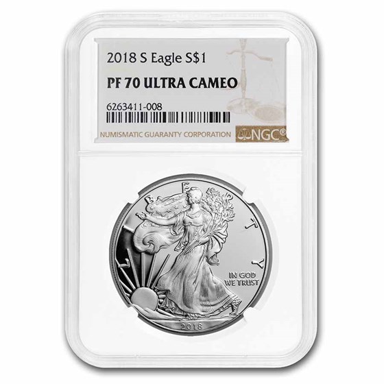 2018-S Proof American Silver Eagle PF-70 NGC 2018-S Proof American Silver Eagle PF-70 NGC