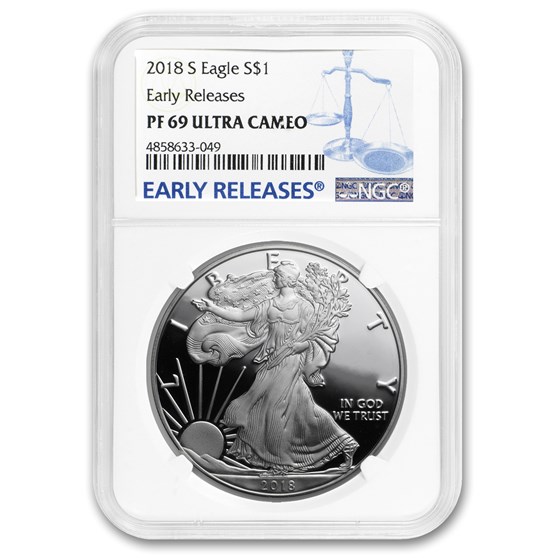 2018-S Proof Silver American Eagle PF-69 NGC (Early Releases) 2018-S Proof Silver American Eagle PF-69 NGC (Early Releases)