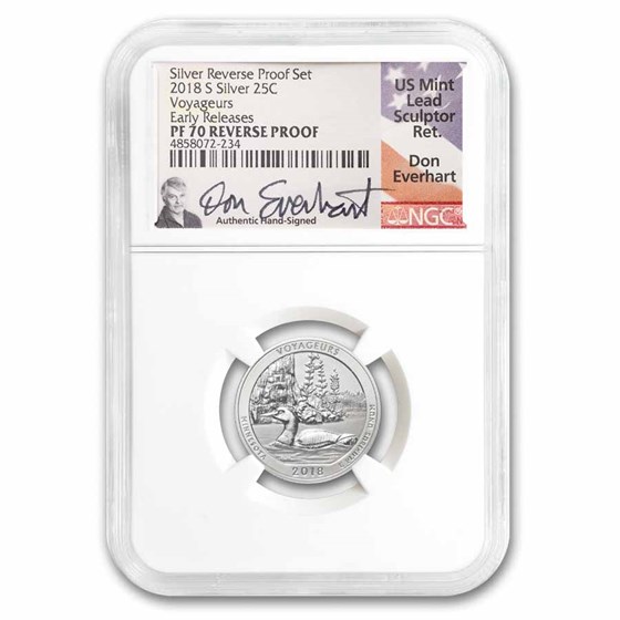 2018-S Silver ATB Quarter Voyageurs Reverse Prf PF-70 NGC ER 2018-S Silver ATB Quarter Voyageurs Reverse Prf PF-70 NGC ER
