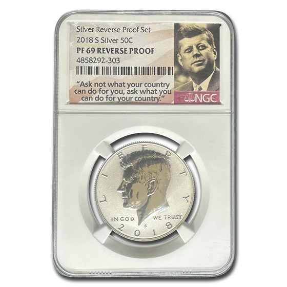 2018-S Silver Kennedy Half Dollar Reverse Proof PF-69 NGC 2018-S Silver Kennedy Half Dollar Reverse Proof PF-69 NGC