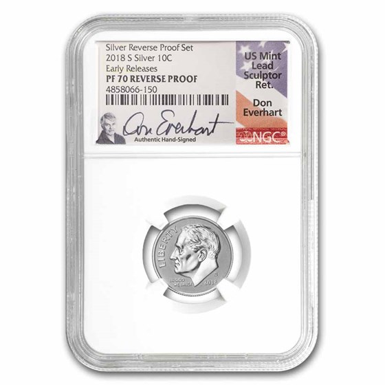 2018-S Silver Roosevelt Dime Reverse Proof PF-70 NGC ER 2018-S Silver Roosevelt Dime Reverse Proof PF-70 NGC ER