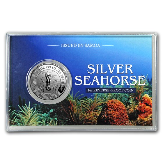 2018 Samoa 1 oz Silver Seahorse Reverse Proof Like Coin 2018 Samoa 1 oz Silver Seahorse Reverse Proof Like Coin