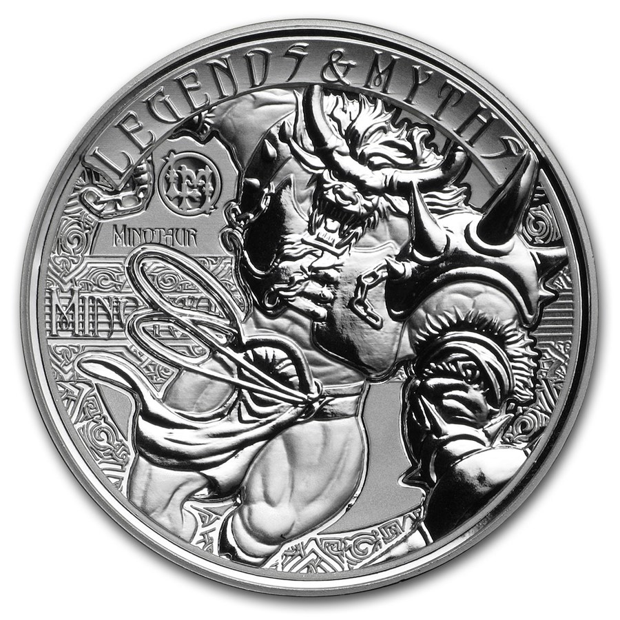 2018 Solomon Islands 2 oz Silver Rev Pf Legends & Myths: Minotaur