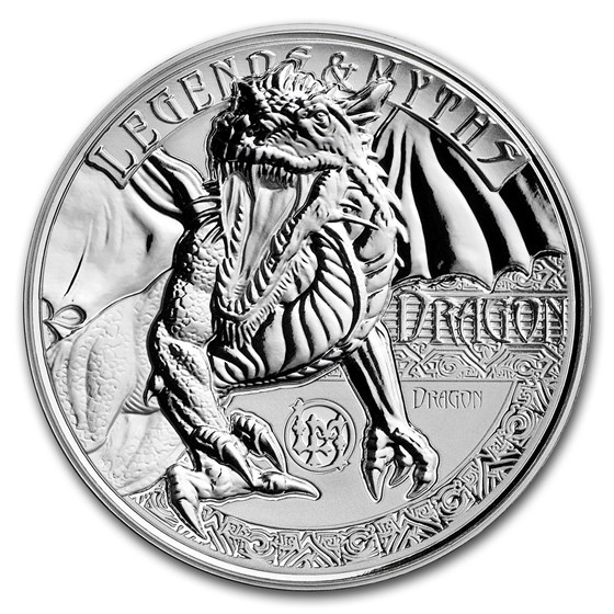 2018 Solomon Islands 2 oz Silver Rev Prf Legends & Myths: Dragon
