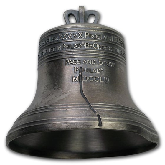 2018 Solomon Islands 4 oz Silver Liberty Bell (Damaged) 2018 Solomon Islands 4 oz Silver Liberty Bell (Damaged)