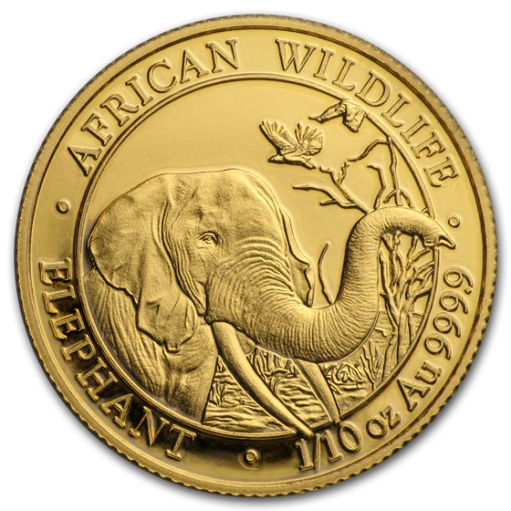 2018 Somalia 1/10 oz Gold African Elephant BU 2018 Somalia 1/10 oz Gold African Elephant BU