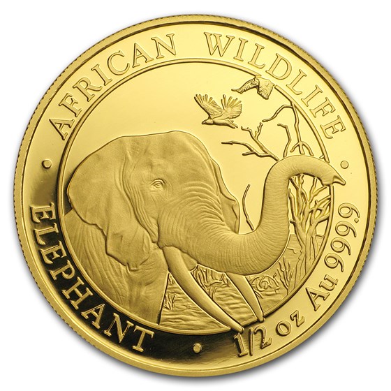2018 Somalia 1/2 oz Gold African Elephant BU 2018 Somalia 1/2 oz Gold African Elephant BU