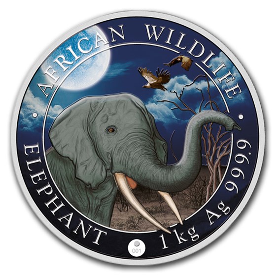 2018 Somalia 1 kilo Silver Elephant (Giant Moon) 2018 Somalia 1 kilo Silver Elephant (Giant Moon)