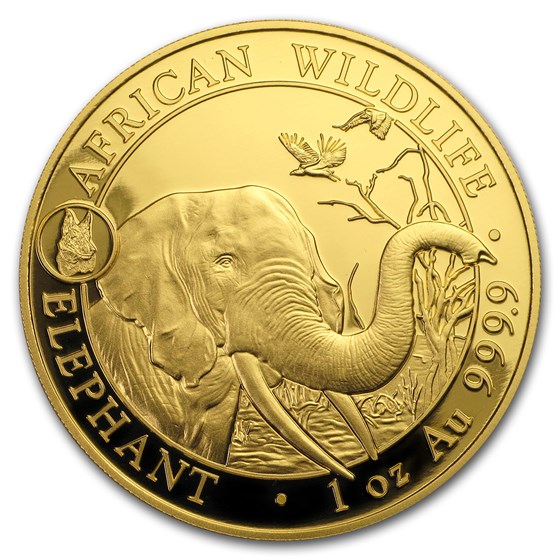 2018 Somalia 1 oz Gold African Elephant BU (Dog Privy) 2018 Somalia 1 oz Gold African Elephant BU (Dog Privy)