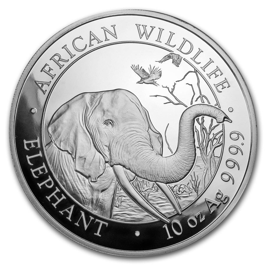 2018 Somalia 10 oz Silver Elephant BU