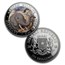 2018 Somalia 2-Coin 1 oz Silver Elephant Set Day/Night (Colored)