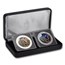 2018 Somalia 2-Coin 1 oz Silver Elephant Set Day/Night (Colored)