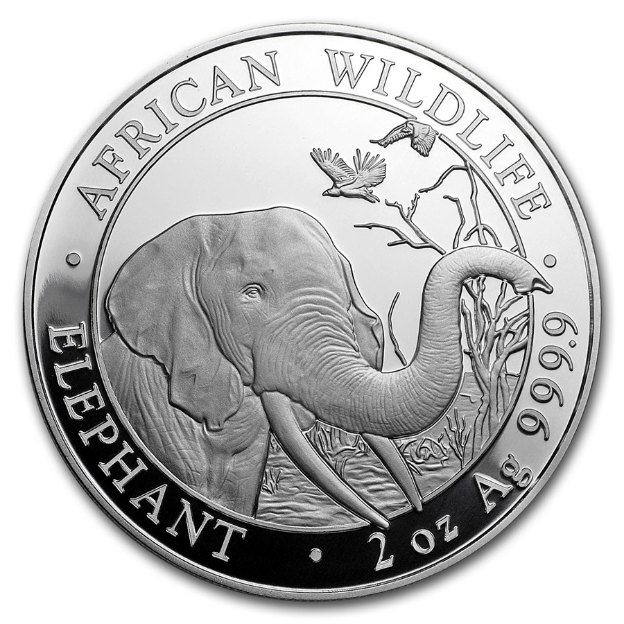 2018 Somalia 2 oz Silver Elephant BU