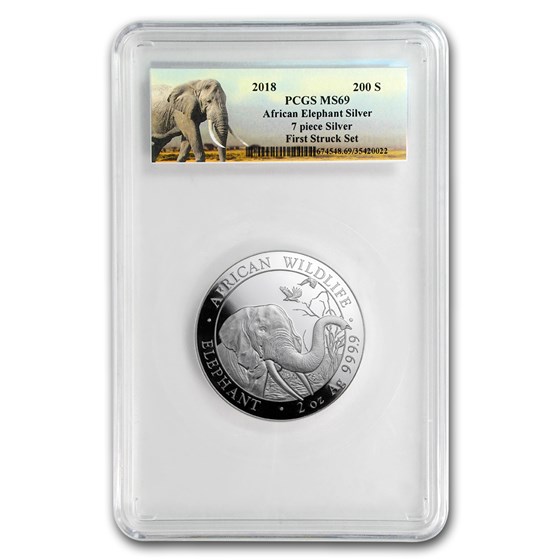 2018 Somalia 2 oz Silver Elephant MS-69 PCGS (FS) 2018 Somalia 2 oz Silver Elephant MS-69 PCGS (FS)