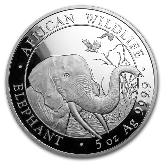2018 Somalia 5 oz Silver Elephant BU 2018 Somalia 5 oz Silver Elephant BU