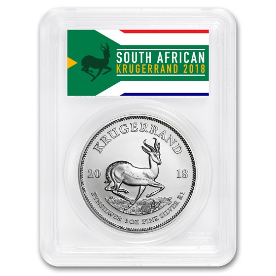 2018 South Africa 1 oz Silver Krugerrand MS-70 PCGS (First Day) 2018 South Africa 1 oz Silver Krugerrand MS-70 PCGS (First Day)
