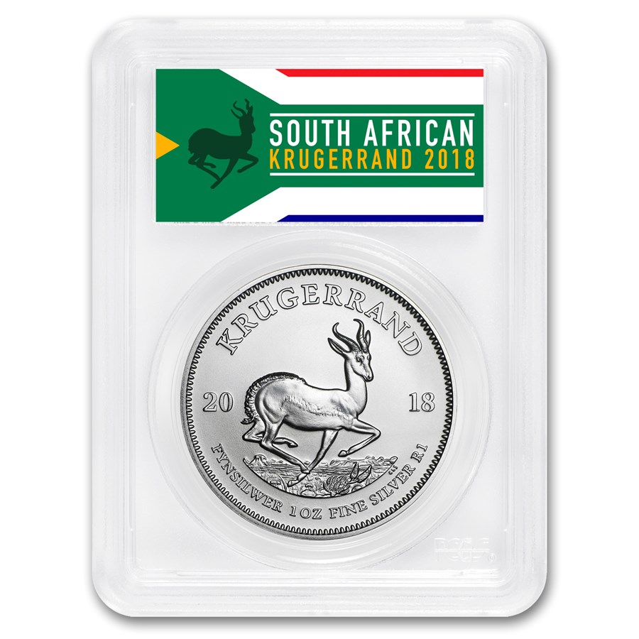 2018 South Africa 1 oz Silver Krugerrand MS-70 PCGS (First Day)