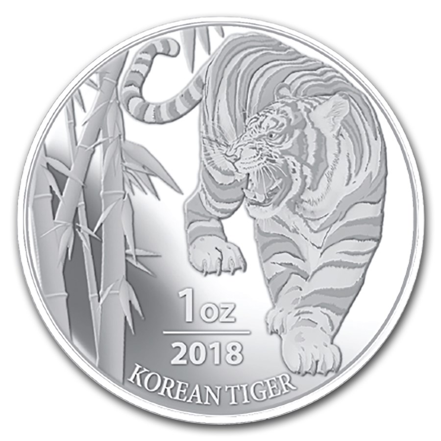 2018 South Korea 1 oz Silver Tiger BU
