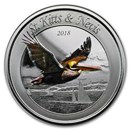 2018 St. Kitts and Nevis 1 oz Silver Pelican Proof (Colorized)