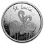 2018 St. Lucia 1 oz Silver Pink Flamingo BU