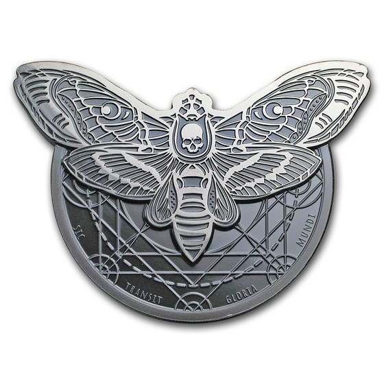 2018 Tanzania 2 oz Silver Deaths Head Hawkmoth 2018 Tanzania 2 oz Silver Deaths Head Hawkmoth