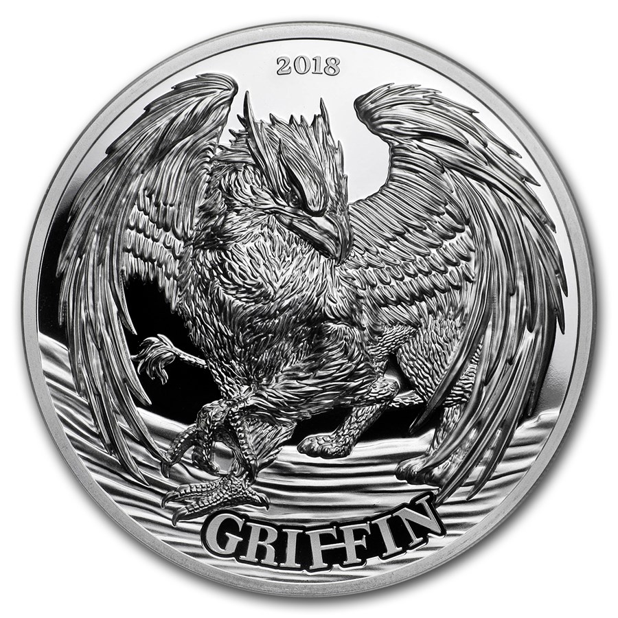 2018 Tanzania 2 oz Silver Mythological Animals (Griffin)