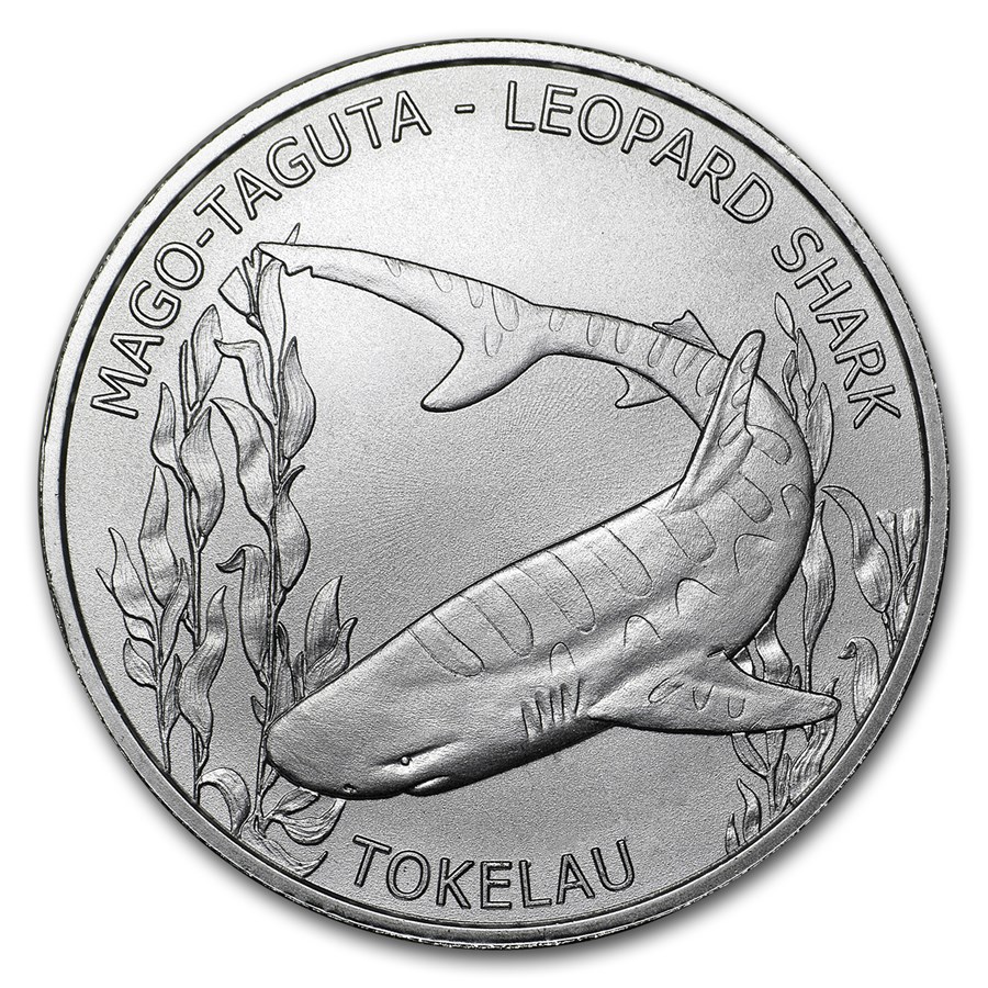 2018 Tokelau 1 oz Silver $5 Leopard Shark